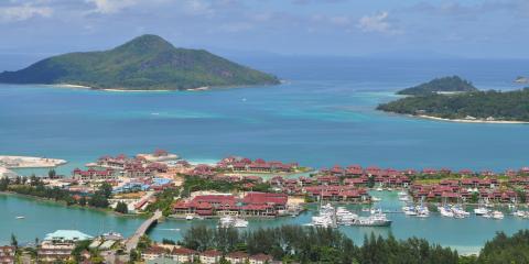 Sky-view of Seychelles homes